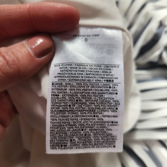 Banana Republic Zigzag Pleated Midi Skirt White Grey Chiffon Flowy Career 0 - Picture 6 of 7